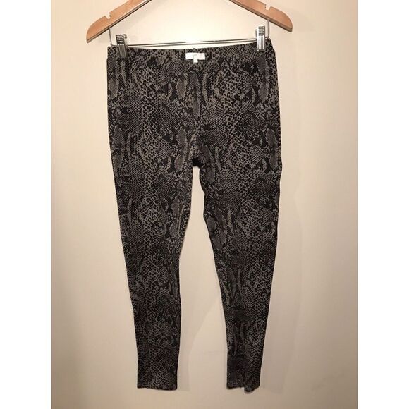 Joie Pull On Pants Womens Snakeskin Print Leggings Skinny Black Grey Size Medium - Picture 3 of 8